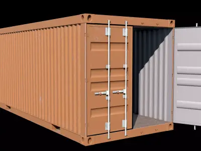 Brown Shipping Container- 4k PBR Low-poly 3D model