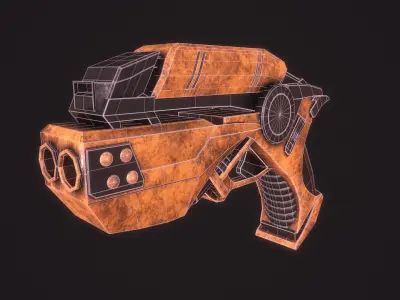 Scifi gun low poly Low-poly 3D model