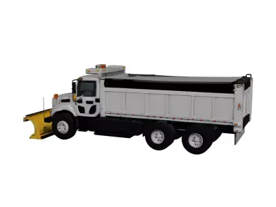 Snow Plow Truck Winter Road Maintenance Service Vehicle 3D model