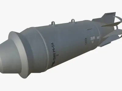 FAB-1500M54 Soviet 1500KG Bomb Game Ready PBR Model Low-poly 3D model
