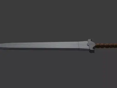 low poly sword set 3D model