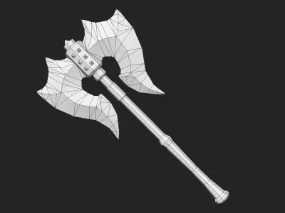 Two handed Axe 02 Low-poly 3D model