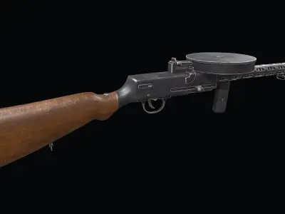 Degtyaryov PPD-30 Submachine Gun Low-poly PBR Low-poly 3D model