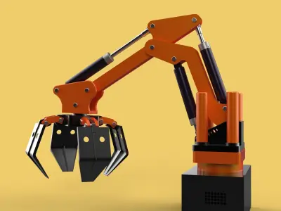 HYDRAULIC PALM OIL FRUIT LOADER GRAB CRANE LIFTING GRABBER JAWS 3D model