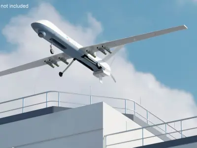 Iranian Dron Qods Mohajer 10 Blue 3D model