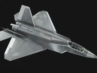 F-22 Jet Low-poly 3D model