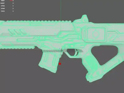 Yellow Realistic Gun 3D model