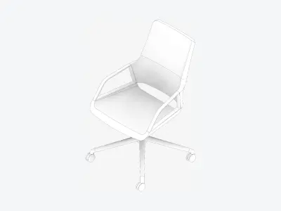 Chair - Conference - Worksmart - 4 Star Castors Low-poly 3D model