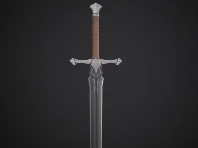 Long Sword Game-ready with texture sets Free low-poly 3D model