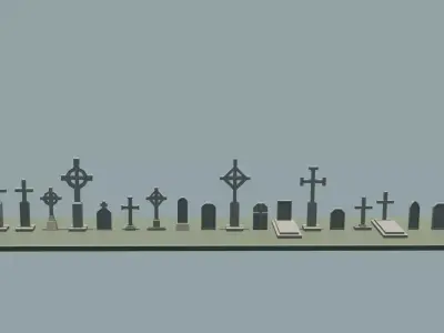 Low poly gravestones Free low-poly 3D model