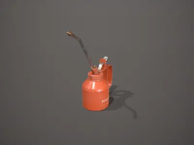 Orange Oil Can Low-poly 3D model