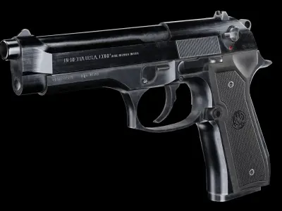 Low Poly Beretta M9 Low-poly 3D model
