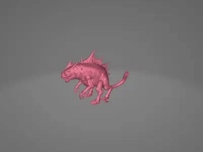  Spiked Lizard Beast  Fantasy Creature Low-poly 3D model