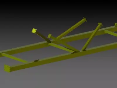 Railway Track Panel Lifting Frame  3D model