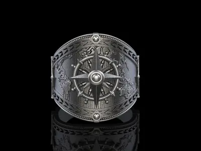 Compass Men Ring 3D print model