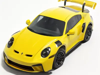  High Performance Yellow Sports Coupe 3D model