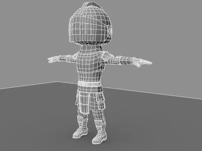 Knight King Cartoon 3D model
