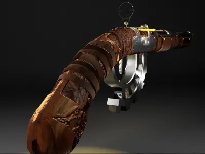 Steampunk Flintlock Pistol 3D model