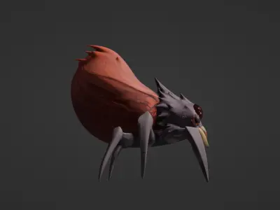 Stylized Cartoon Spider  Low-poly 3D model
