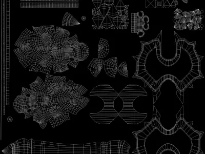 Battle Axe Low-poly 3D model 5