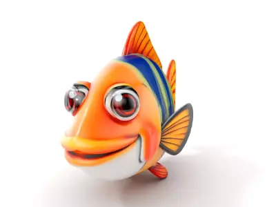 Cartoon Fish Model Pack with Vibrant Colors Low-poly 3D model