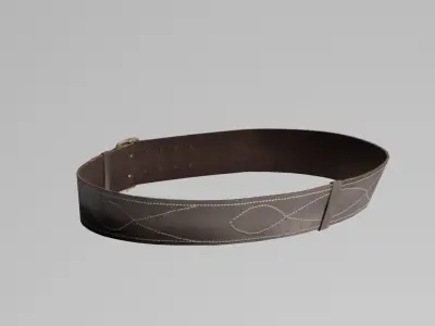 Military belt  Low-poly 3D model