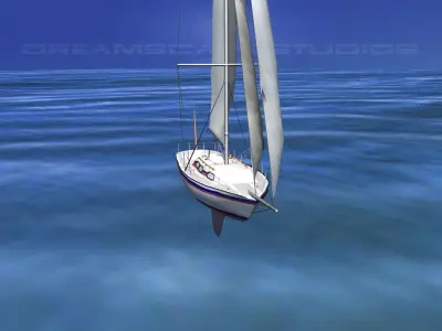 30 Foot Sailboat V03 3D model