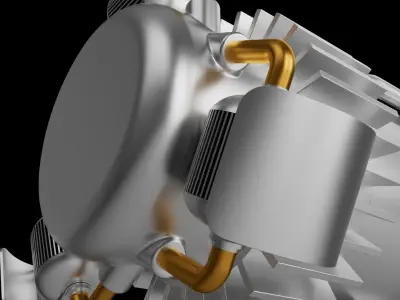 Aircraft turbine engine 3D print model