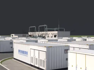 Lithium Battery Energy Storage Station 3D model
