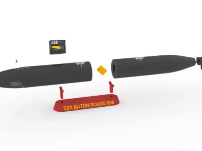 SUBMARINE USS BATON ROUGE SSN 689 - 1-350 High Quality 3D print model