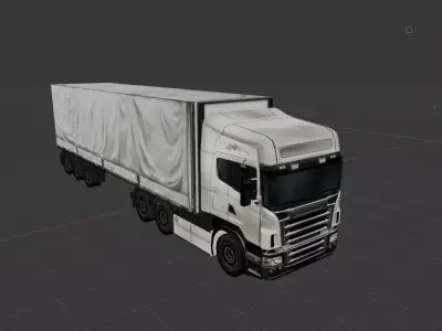 Low Poly European Cargo Truck 8x4 Low-poly 3D model Low-poly