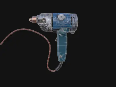 Drill Game Ready electric Low-poly 3D model