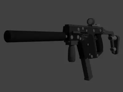 Medium Poly Vector Gun Low-poly 3D model