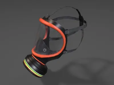 Gas Mask Low-poly 3D model order