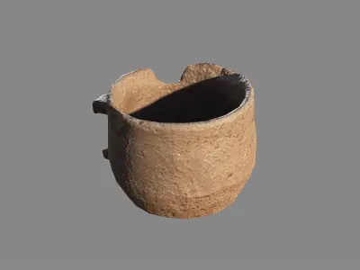 Ancient broken cup Low-poly 3D model