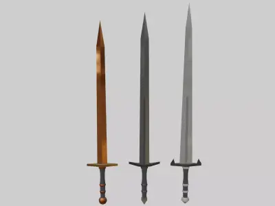 base sword collection low-poly game ready Free low-poly 3D model