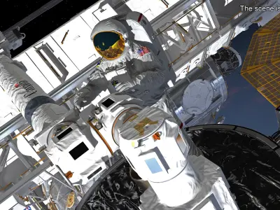 NASA Astronaut Suit with Backpack Rigged for Maya 3D model