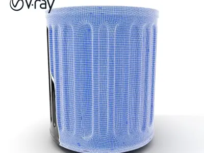 Rustic Metal Trash Can D Model Pack Low-poly 3D model purchase