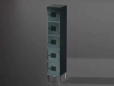 Steel Locker 002 Quint 3D model