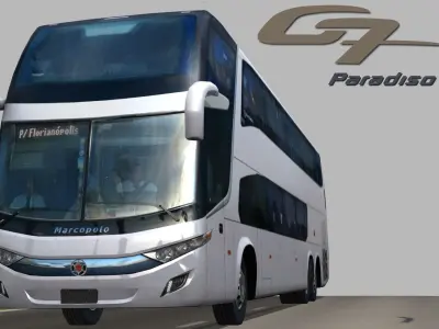 Marcopolo G7 Paradiso 1800DD bus Low-poly 3D model