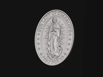 Our Lady of Guadalupe Medallion Set 4 versions 3D print model
