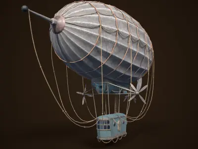 Steampunk Airship Low-poly 3D model Low-poly 3D model