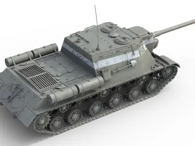 ISU 122 Self Propelled Gun Low-poly 3D model