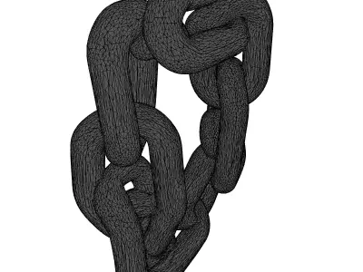 Industrial Orange Metal Chain Link 3D model