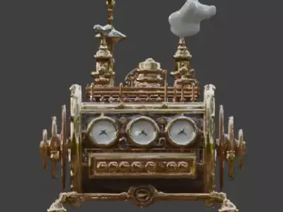 Steampunk Industrial Communication Device 3D Model Low-poly 3D model