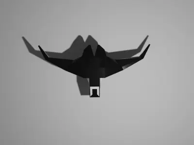 3D illustration of low poly Flying object UFO 3D model