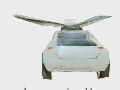 Futuristic Flying Taxi Concept Car Low-poly 3D model