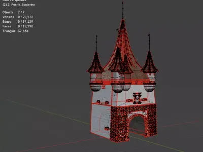 Catherine s Gate - Historic Landmark from Brasov 3D model