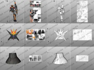 GunBuster Armor - DIY Cosplay Pepakura Foam Template Low-poly 3D model