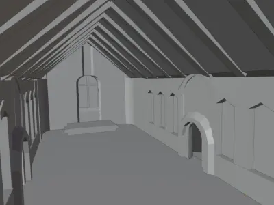 Medieval Game-Ready Church Low-poly 3D model